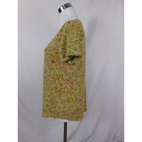 Old Navy Green Floral Scoop Neck Everywear Tee Boho Witch M - Picture 6 of 12